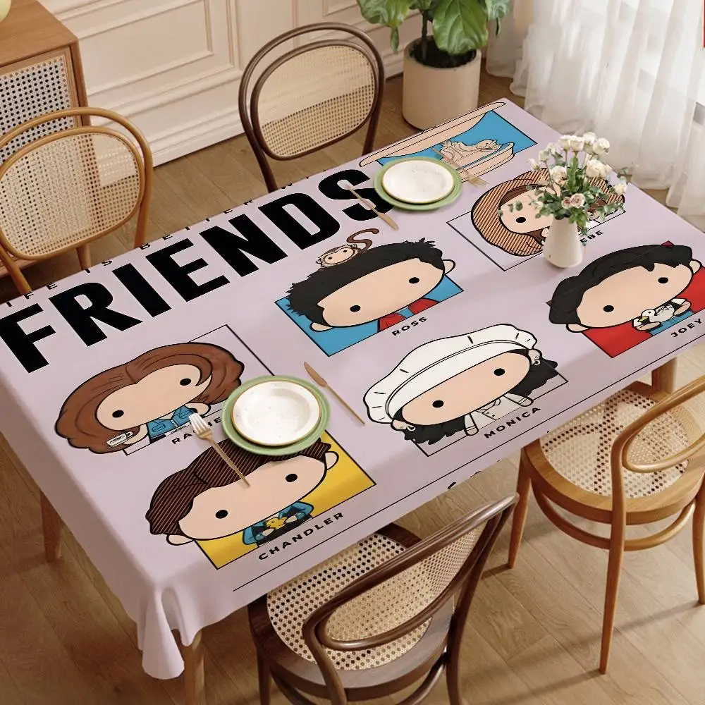 Classic F-Friends Series TV Pattern Tablecloths Summer Washable Picnic Party Rectangle Table Cover Home Dining Decor