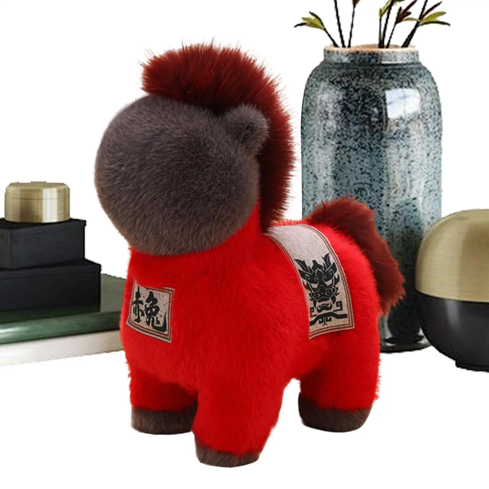 

Китайская кукла-лошадь, украшение на лунный год, фигурка лошади, плюшевая кукла для вечеринки, дивана-кровати, дивана, стол для мальчиков и девочек, коллекционные друзья