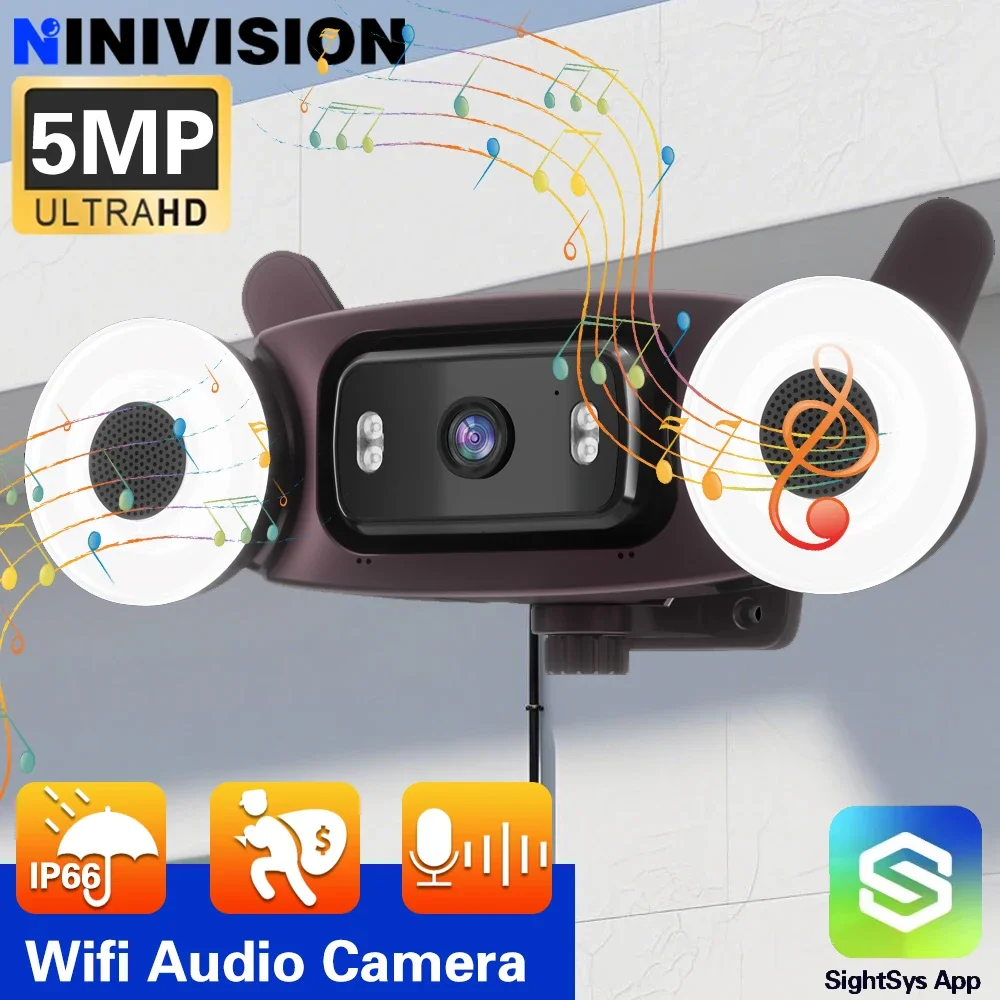 

5MP Speaker Camera All-In-One Machine Camera Outdoor WiFi IP Camera Outdoor Waterproof Cam Surveillance Security Camera