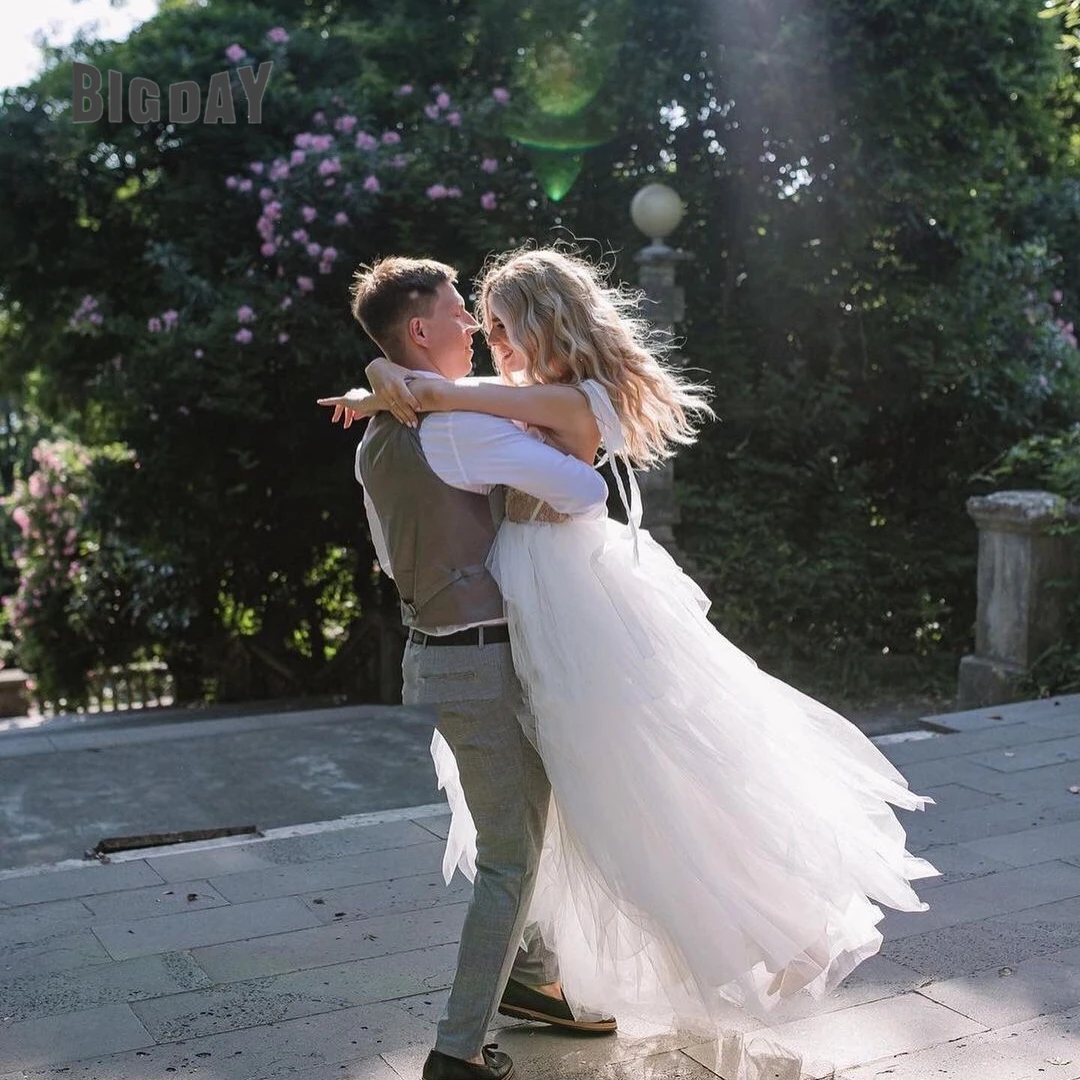 Robe de mariée en tulle à col en cœur pour femme, bretelles spaghetti, longueur au sol, appliques en dentelle, robe de mariée exquise, quelle que soit la mariée, 2024