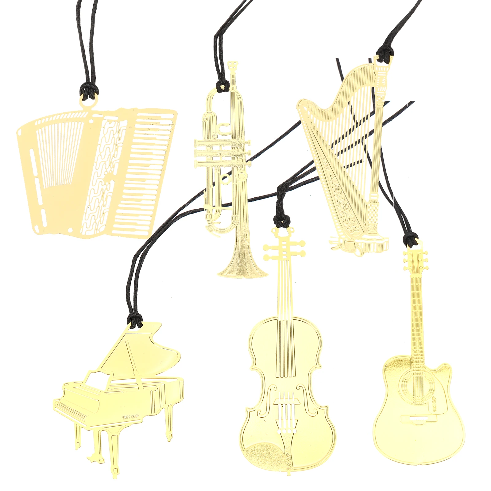 

6 Pcs Men Instrument Page Pretty Bookmarks Markers for Kids Students Bulk Fun Unique Cute Bookmarks