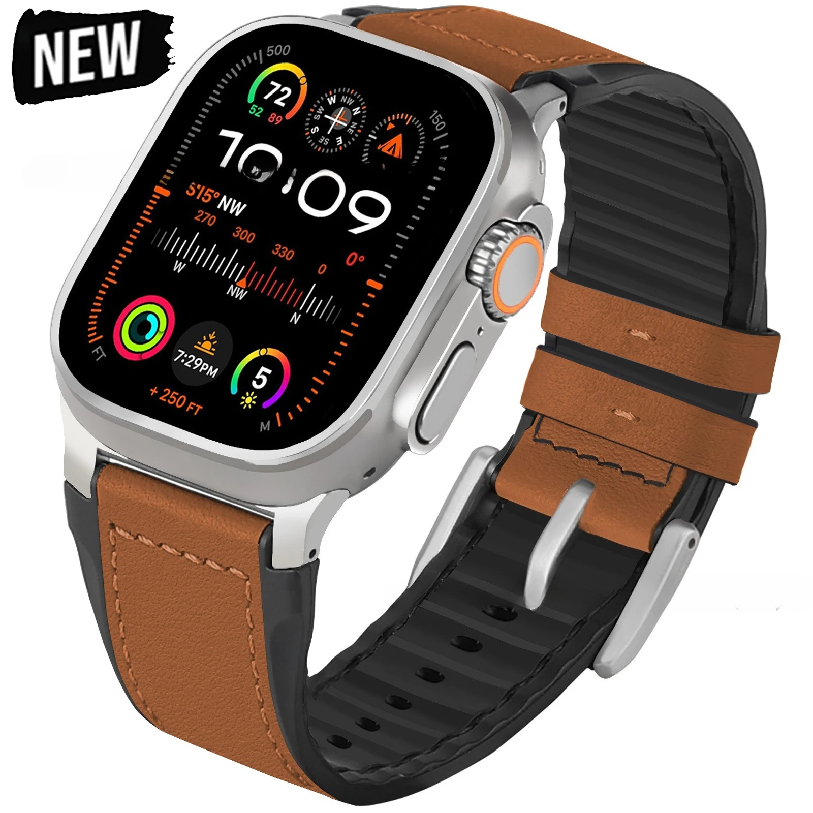 

Leather Strap for Apple Watch Ultra 2 Band 49mm 10 9 8 7 46mm 45mm Man Classic Strap IWatch Series 6 SE 5 4 3 44mm 40mm38 Correa