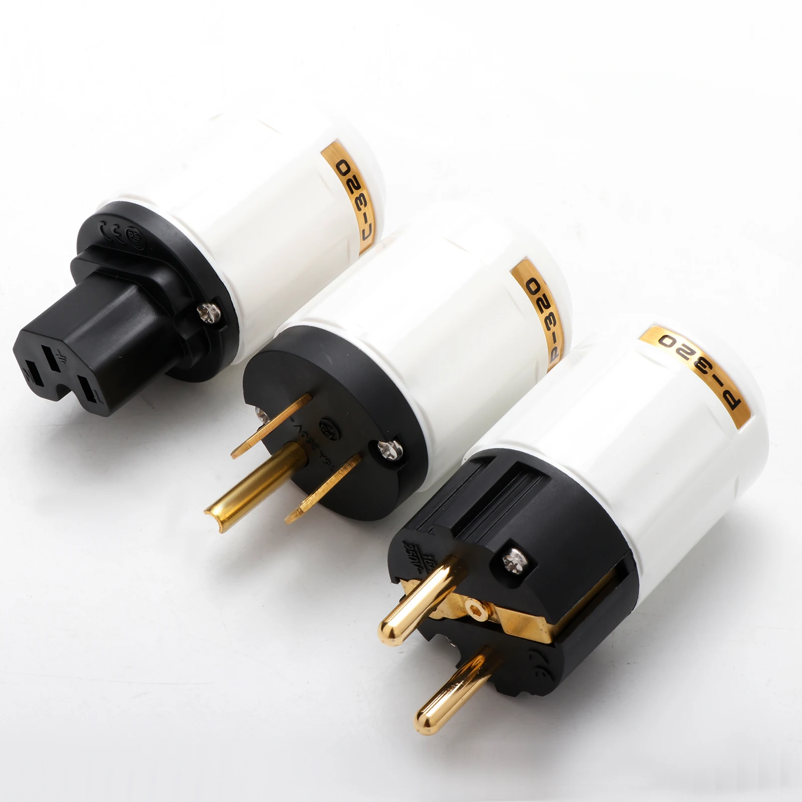 Paar P-320E vergoldet eu schuko us power stecker C-320 iec stecker 125v iec c15 stecker diy stromkabel – Detail 7