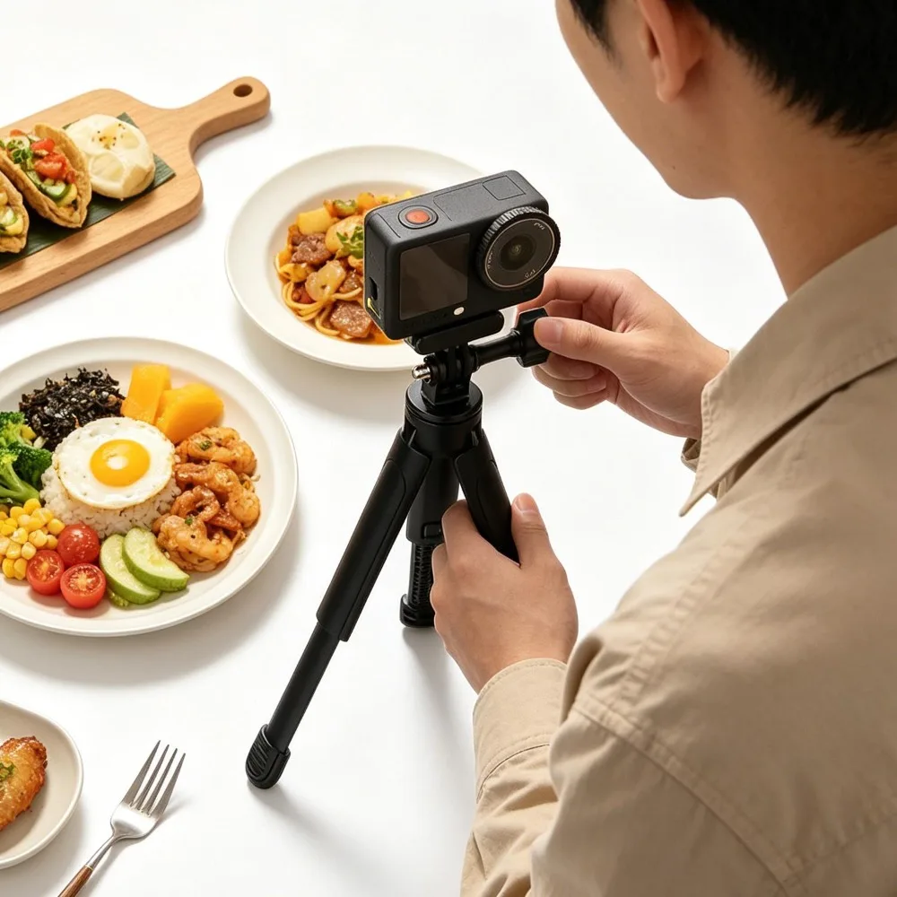 Portable Mini Tripod Selfie Stick Handle Grip with 1/4