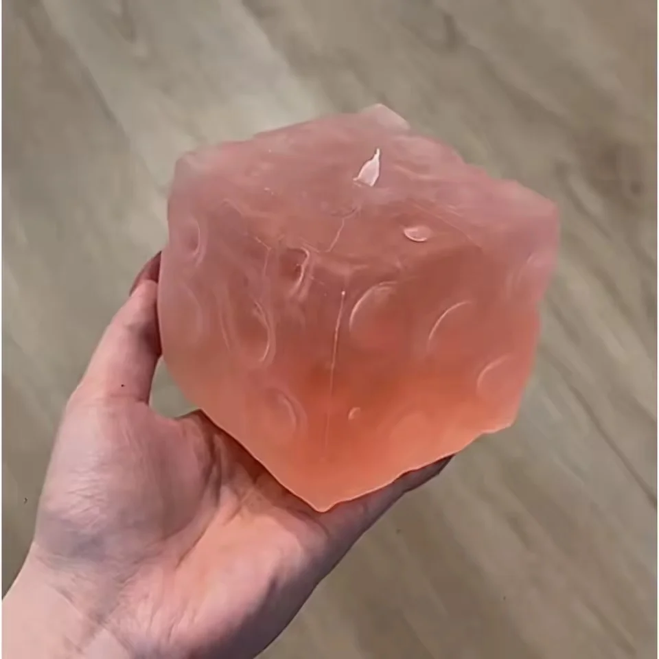 Big Discount Cheap！Matte Frosted Jumbo Cheese Cube Squeeze Ball Non-Bounce ASMR Sensory Fidget Anti-Stress Toys for Adults