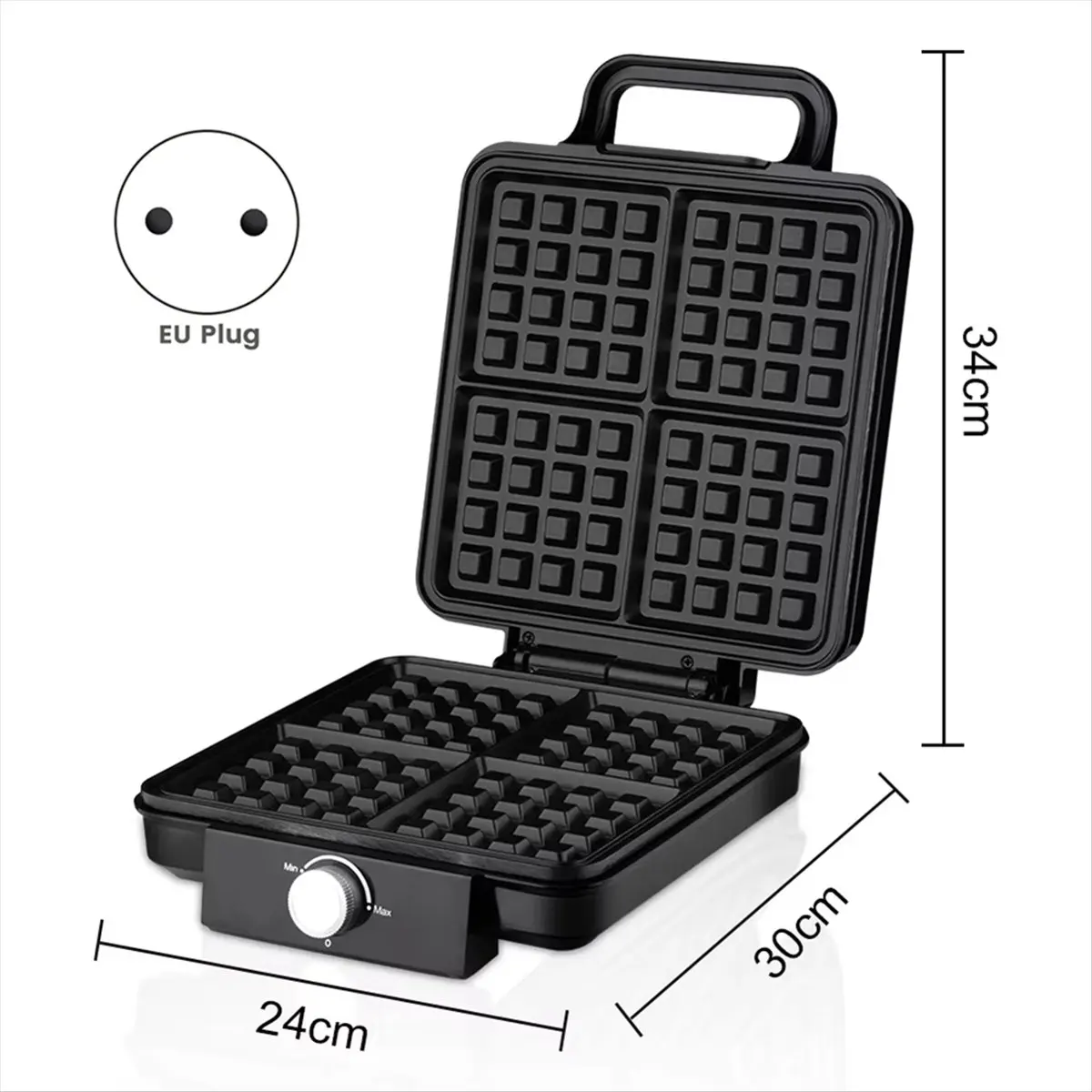 

ДЛЯ A224F 4 вафельницы 1500 Вт с двойным нагревом и антипригарным покрытием для яичного торта, блинная машина для вафельного торта, контроль температуры (ЕС)