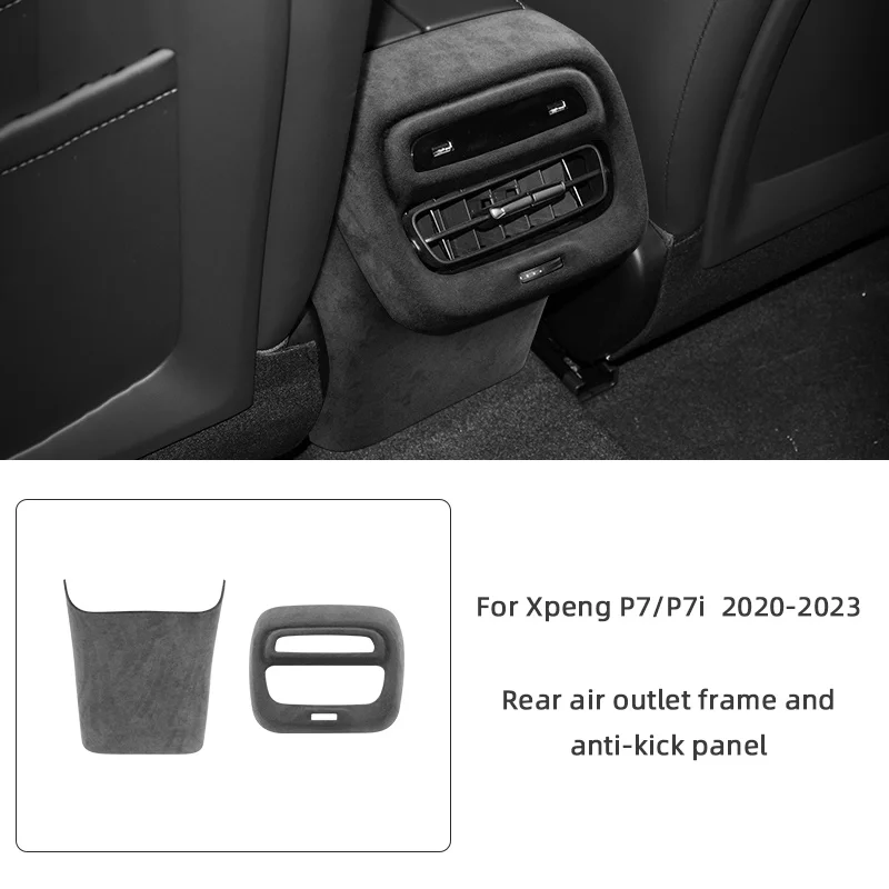 For Xpeng Xiaopeng P7 P7i 2020 2021 2022 2023 Super Suede Interior Accessories Car Gear Shift Panel Armrest Box Air Outlet Cover