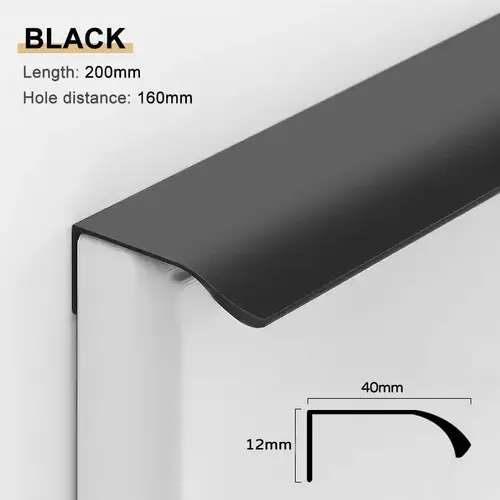 Gold Black Hidden Handles Long Kitchen Cabinet Pulls Drawer Knobs Aluminum Alloy Furniture Handles Cupboard Pulls Wardrobe Pulls - Image 10