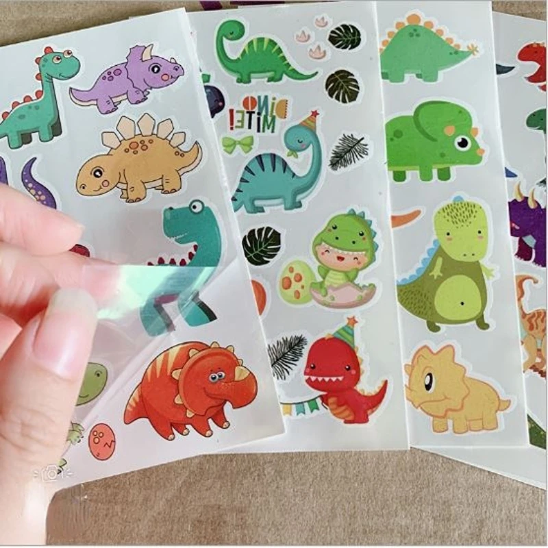 10pcs/pack Dinosaur Temporary Tattoo Sticker Removable Tattoos For Dinosaur Theme Birthday Party Decoration Favors Supplies