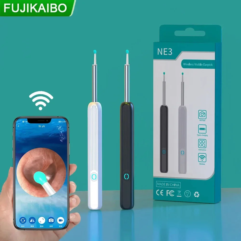 Wireless Ear Cleaning Mobile phone Link Camera LED light Wireless Ear Endoscope Earwax Eleaning