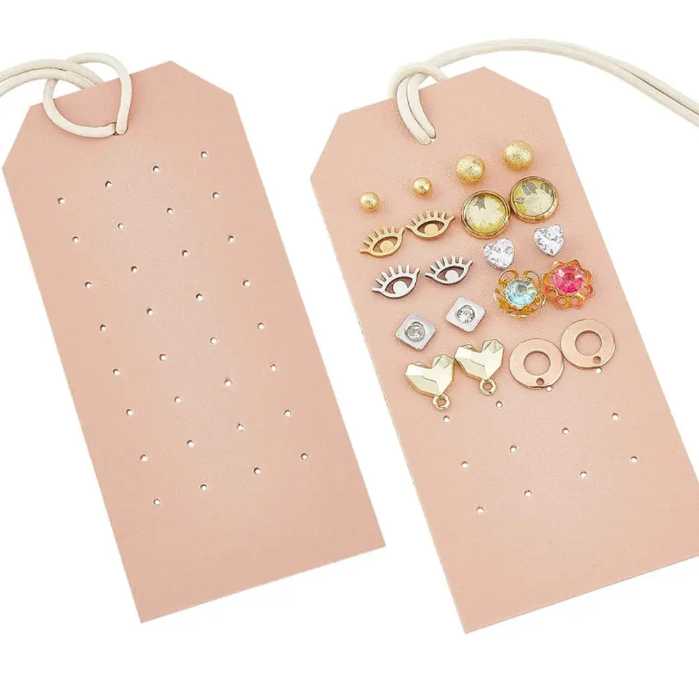 

Portable Leather Earring Holder Studs Stand Tag Pendant Earrings Storage Ear Jewelry Organizer Cardboard Hangable Display Props