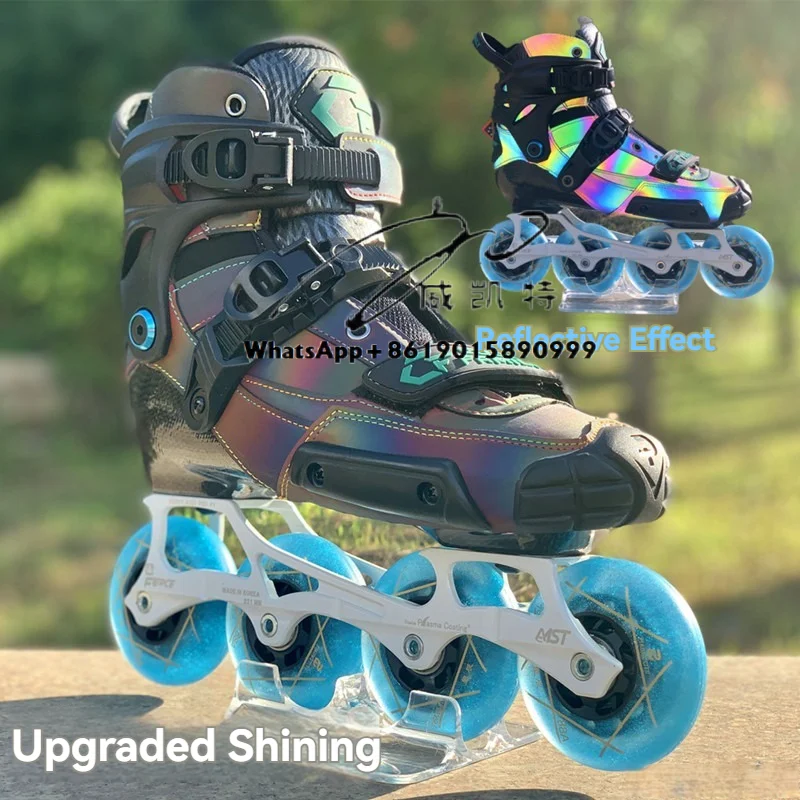 

High-End Luminous Color Carbon Fiber Freestyle Inline Skates Advanced Flashing Roller