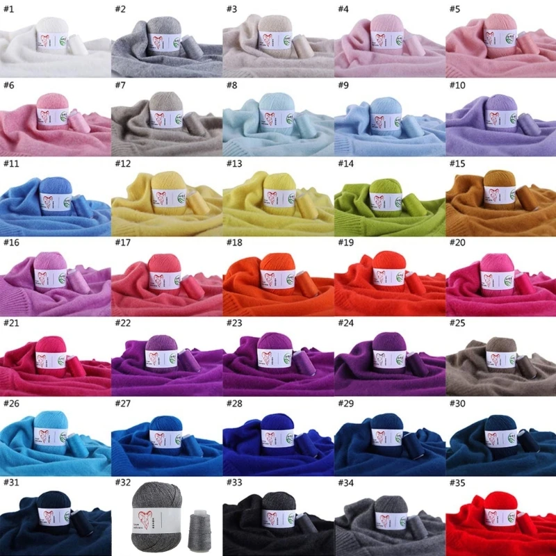 50g Soft Cashmere Yarn Plush Hand-knitted Anti-pilling Woolen Scarf Coat DIY Wea