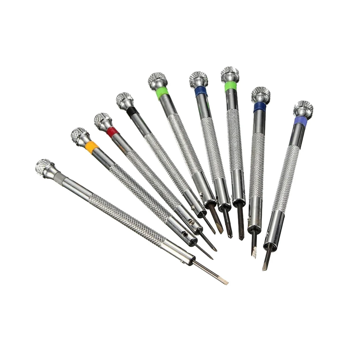 0.5-2.5mm Steel Precision Screwdriver Set/9Pcs for Watch Repairing Portable Watchmaker Blade Assort Slotted Tools