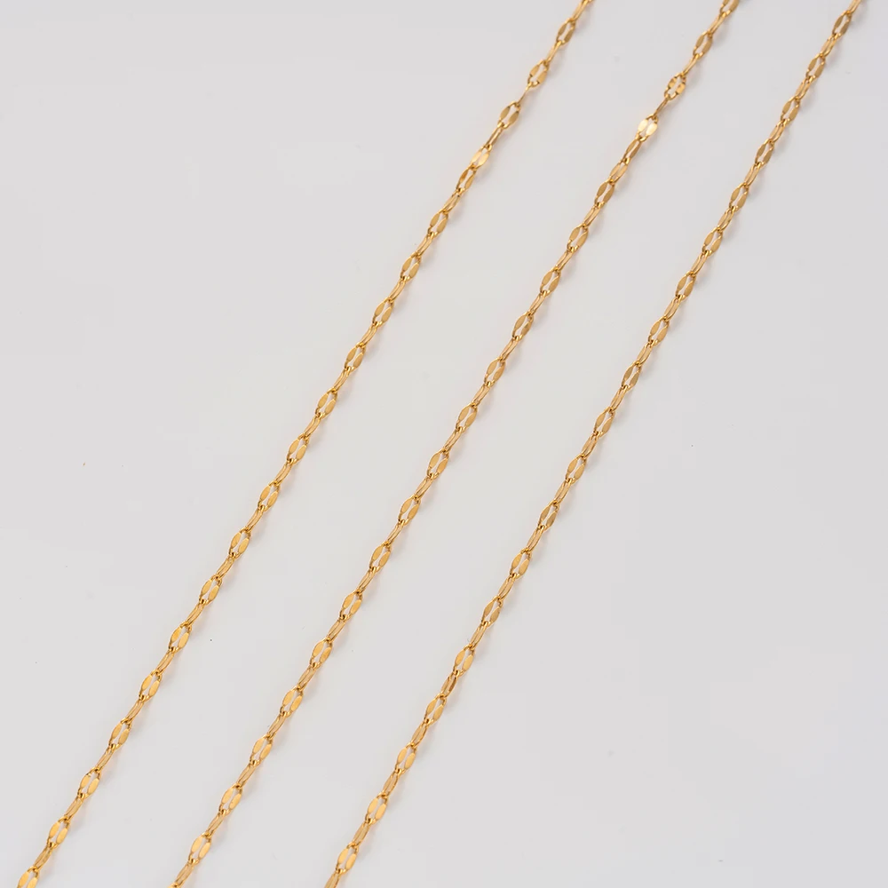 2meters Stainless Steel Thin Stainless Steel Lip Chain for Necklace Choker Bracelet DIY Jewelry Making Craft Supplies Components view 2
