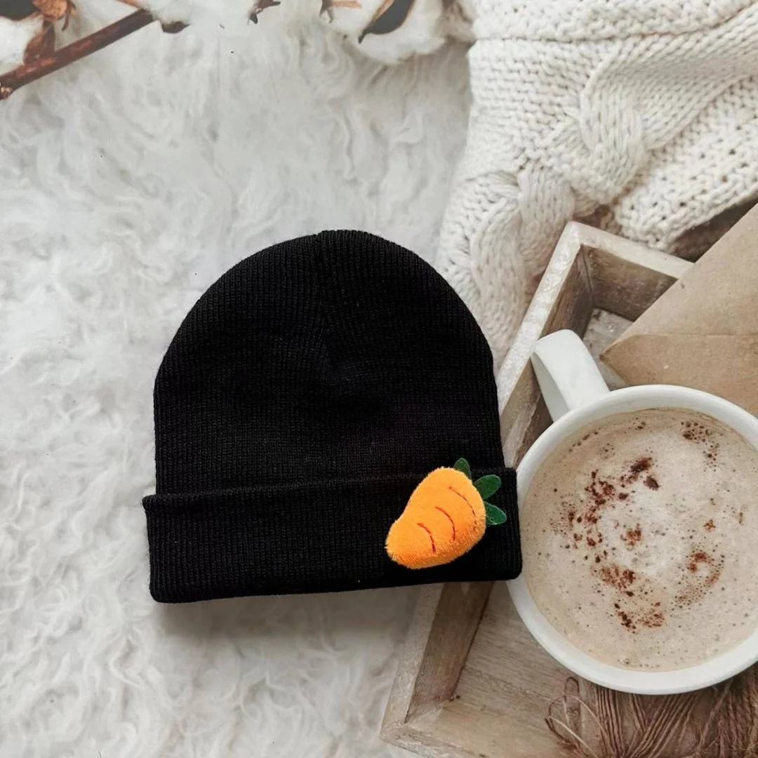 Korea Spring Autumn Kids boys Hat Candy Color Baby Boys Knit Hat Baby Girls Carrot Head Kids Knitted Hat