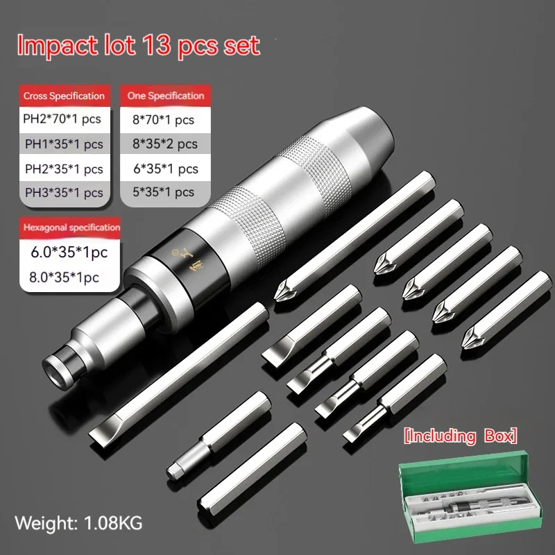 7/13 PCS Impact Screwdriver Hand Manual Reversible Impact Driver Set Durable Remove Disengage Rusted Fasteners Or Frozen Bolts image 6