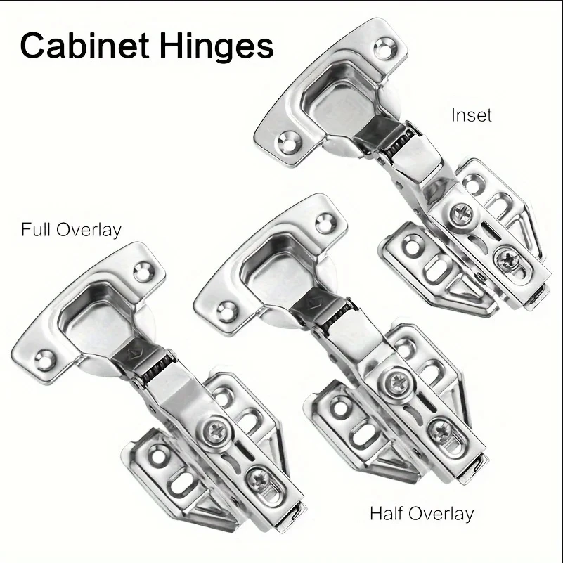 2/10Pcs Full Overlay Face Frame Soft Close Hidden Hinges Steel Hinges For Furniture Kitchen Cabinet Door Hinges with Screws