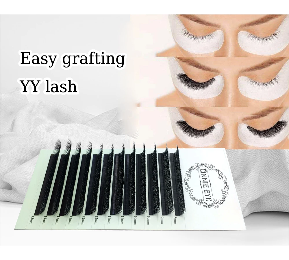 YY Lash Extensions Y-Form Volumen Wimpern 3D Faux Cil Vorgefertigte Fächer Lash Cluster Makeup Classic Individuelles Wimpernbündel CIlios – Detail 4