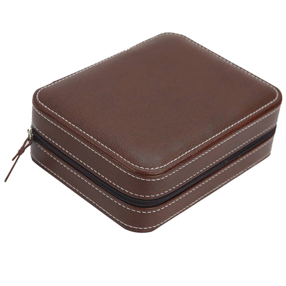 

1pc Luxury Watch Storage Holder For Men Coffee Color Durable Organizer Case Jewelry Display Box Watch Box For Men