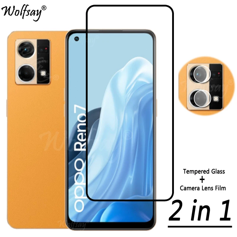 2 in 1 Tempered Glass For Oppo Reno 7 4G Screen Protector For Oppo Reno 7 7Z 8Z 8T 8 Lite Camera Lens For Oppo Reno 7 4G Glass