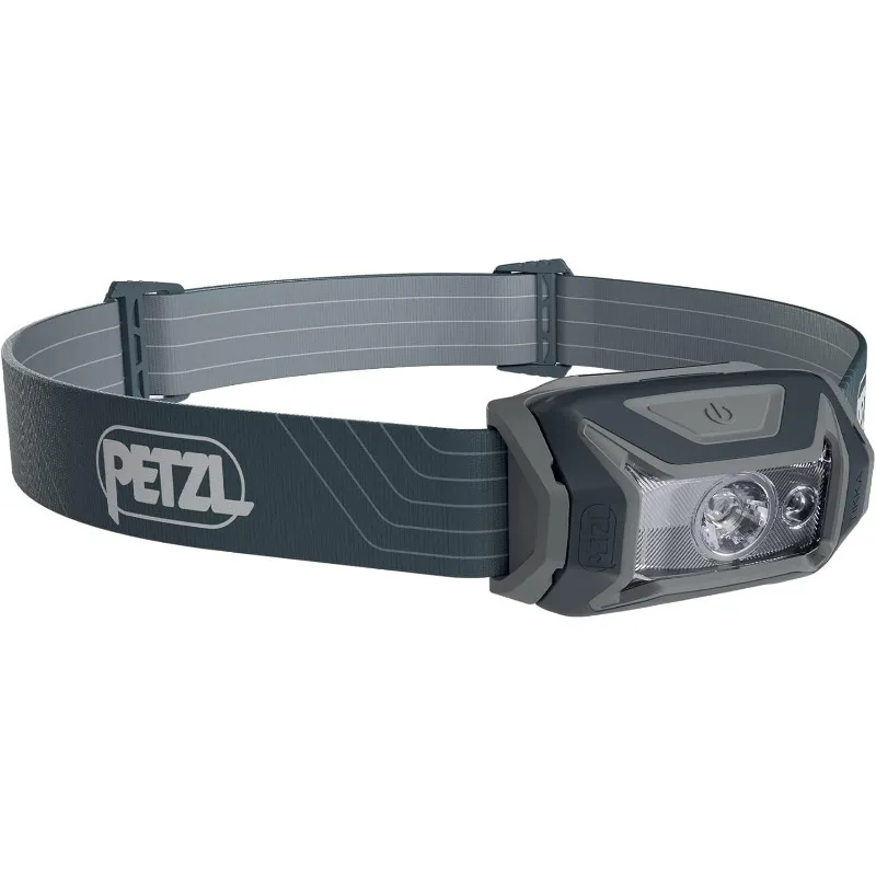 

PETZL Tikka Headlamp - Compact 350 Lumen Light with Red Lighting, for Hiking, Climbing, Running, and Camping - Grey