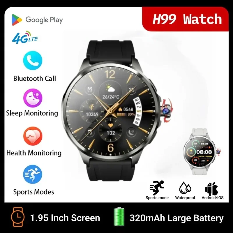 

H99 5G256GB Altimeter Barometer Watch Men 1.95-inch Network Amoled Full GPS WIFI Rom Store Gaming Aura Video Screen Google Cmf
