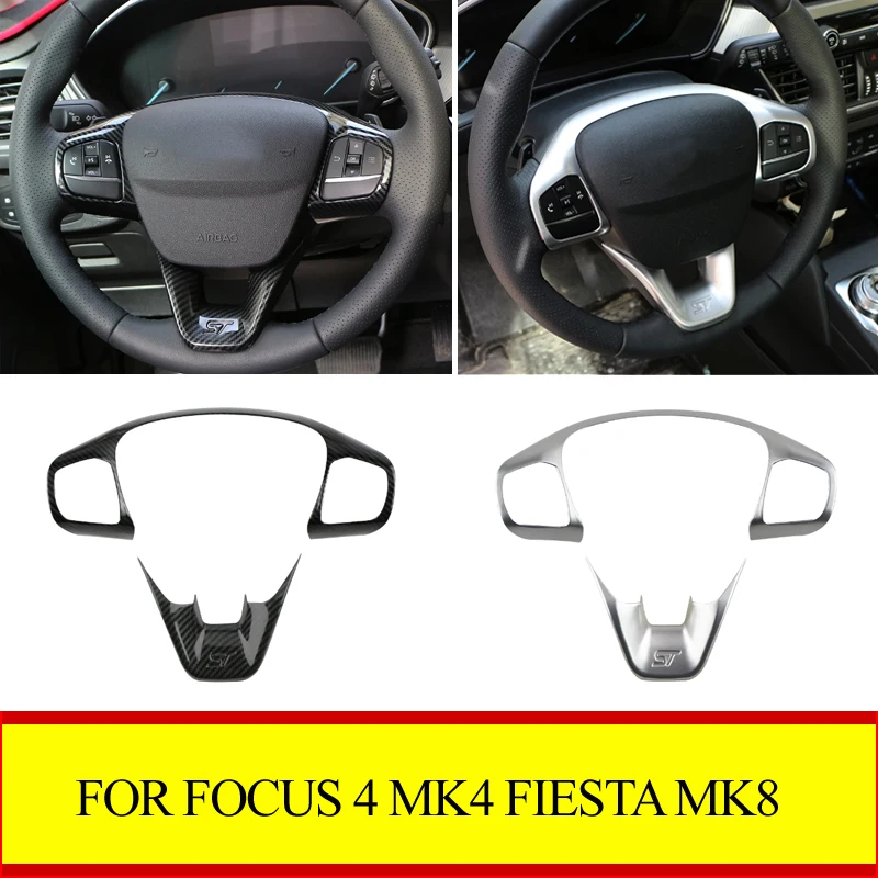 

For Focus 4 MK4 2019-2024 Fiesta MK8 2017-2021 Car Steering Wheel Buttons Panel Cover Trim Sticker Interior Accessories