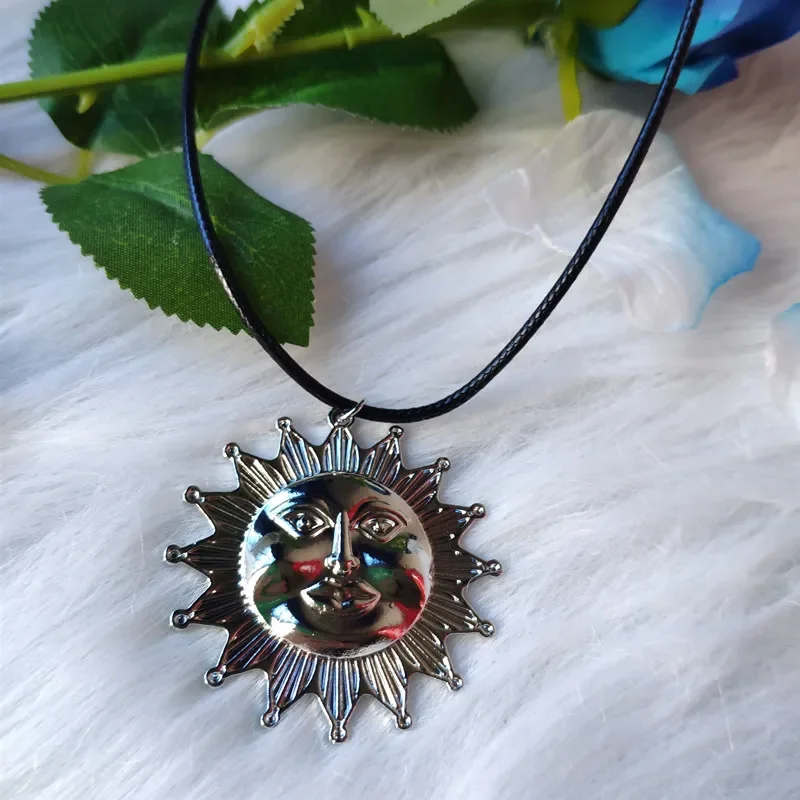 golden colour big sun necklace long Celestial jewelry sunshine Charm fashion men girlfriend gift charms beautiful new pendant