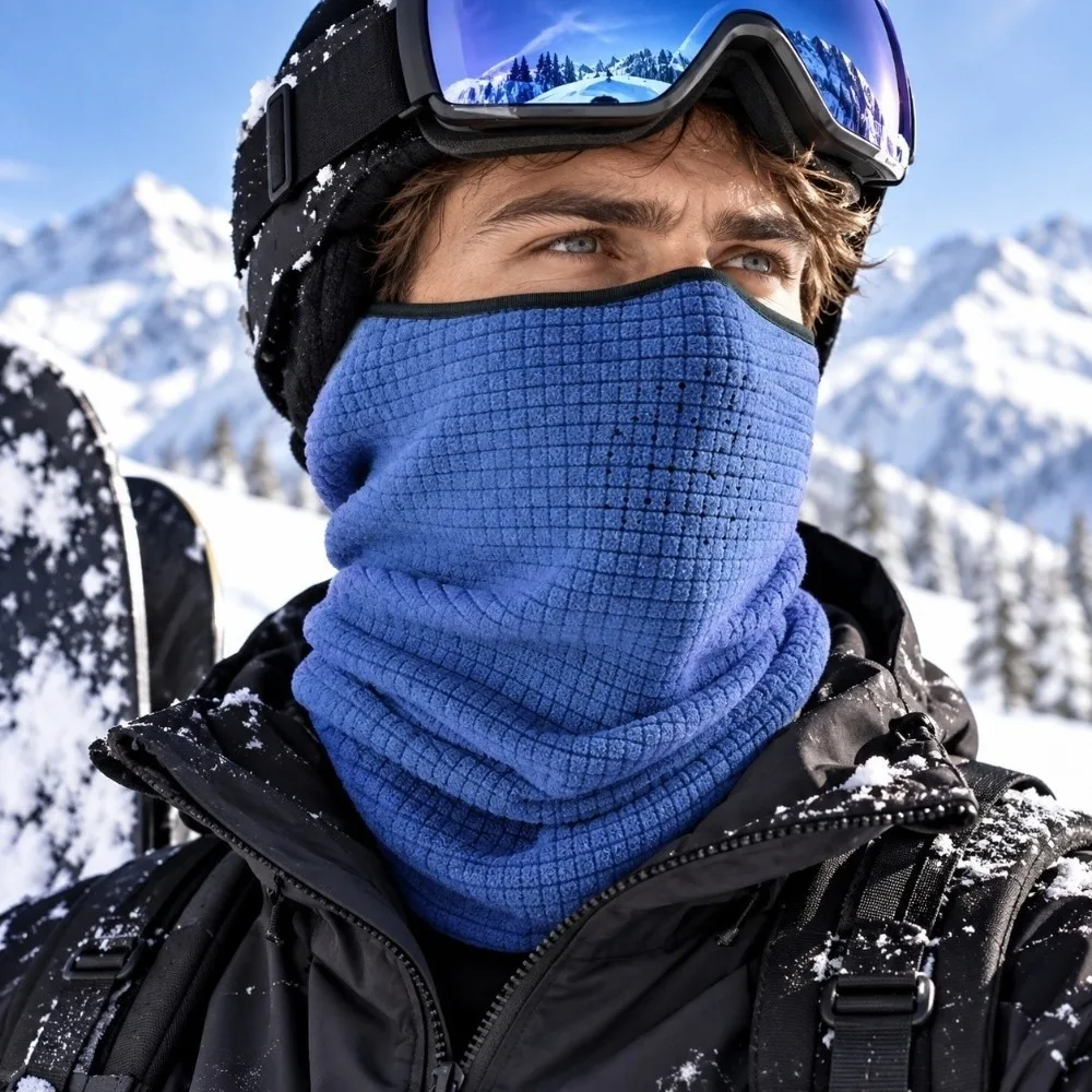 Windproof Snood Thickened Neck Warmer Breathable Soft Fleece Thermal Collar Elastic Multi-functional Fleece Scarf Athletes