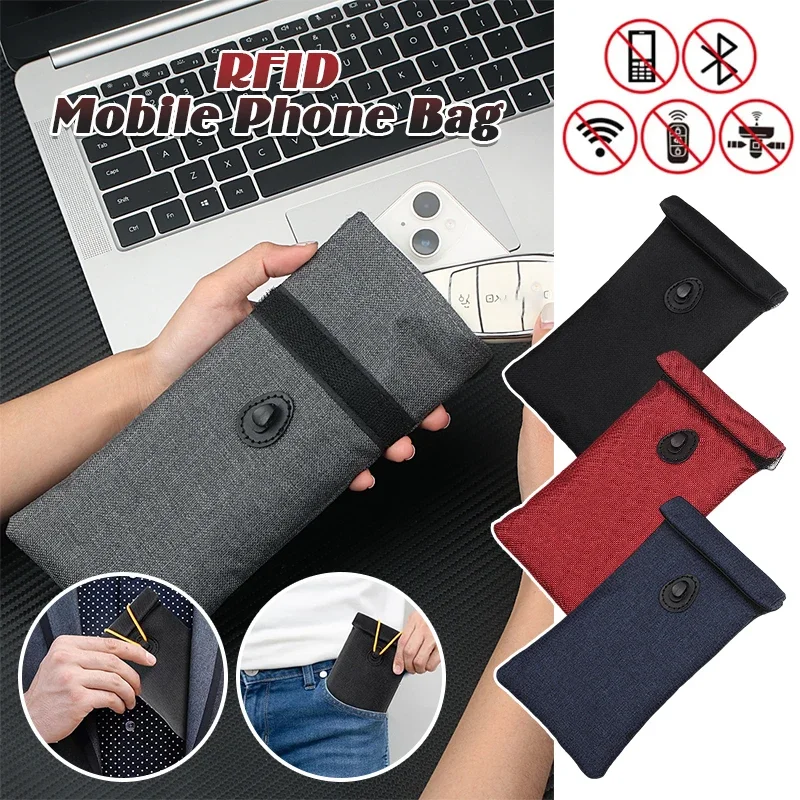 Canvas Faraday Bag RFID Mobile Phone Case Signal Blocking Shielding Prevention Leakage RF Information Car Shielding Key Cover