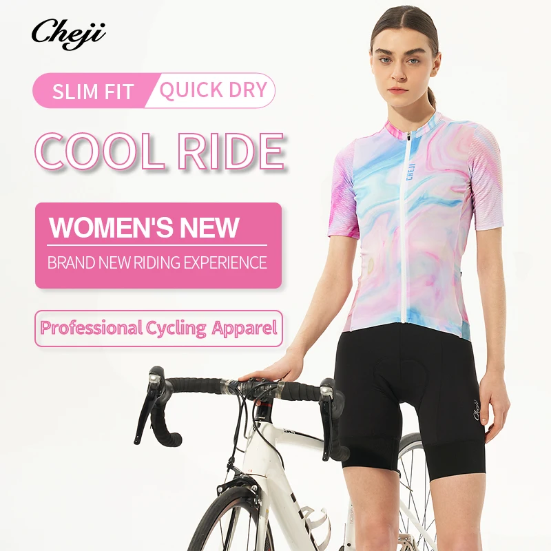 Cheji Cycling Clothing for Women,Short Sleeve Top,Bicycles Cycling Jerseys,Sports Equipment, Women's Clothing, Summer, New, 2022