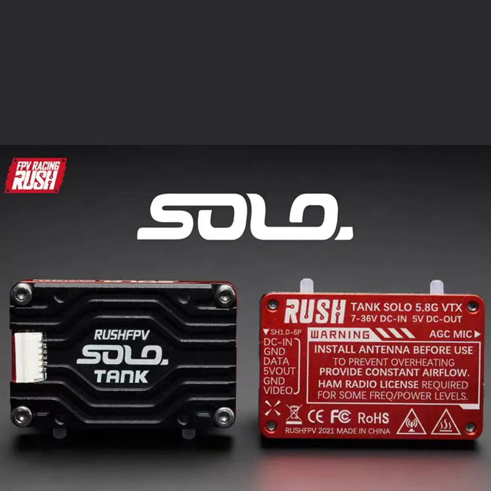 RUSH FPV RUSH TANK SOLO 5.8G VTX 48ch/37ch 1.6W microfono regolabile 2-6S per FPV a lungo raggio