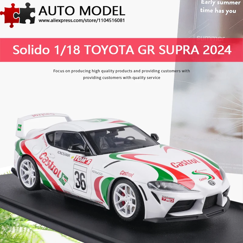 

2024 Toyota Gr Supra Castrol Racing Tribute Edition Alloy Car Model with Openable Doors and Four-Wheel Rotation Solido 1:18 Die-Cast Metal Scale Static Model Adult Toy Boys' Gift