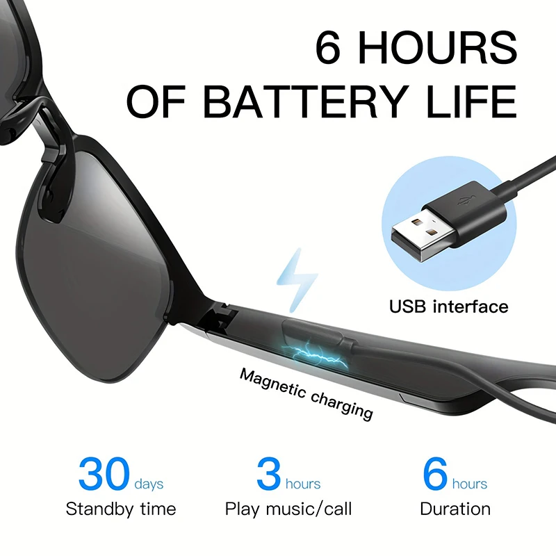 XIAOMI GS200 Smart Glasses Bluetooth Headset Audio Listening Built-in Mic Bluetooth Call Rechargeable Outdoor Driving Sunglasses