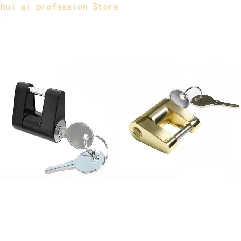 Trailer Coupler Lock 1/4Inch Keyed Metal Lock for Trailer Parking, Towing Storage, Truck Use and Daily Security H8WE
