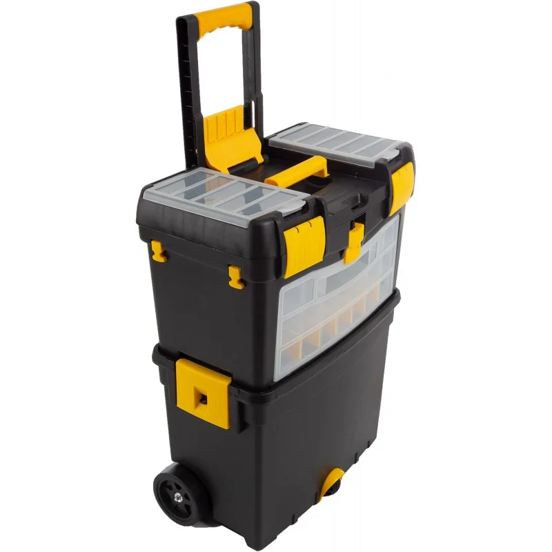 Rolling Toolbox with Wheels,Foldable Comfort Handle and Removable Top Toolbox Storage and Storage