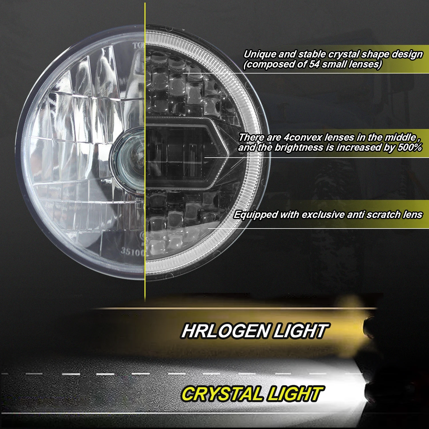 7inch  Led Headlight for Car Jeep Motorcycle Lighthouse for Extra Strong Led Angel Eyes Moto H4 for Harley Led  Davidson Parts
