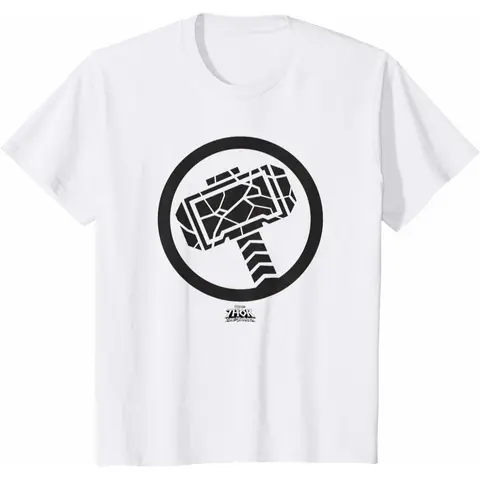 Thor Mjolnir Marvel T-Shirt Unisex Short Sleeve Heavyweight Cotton Classic Fit Crew Neck Collection Top for Adult Collectors