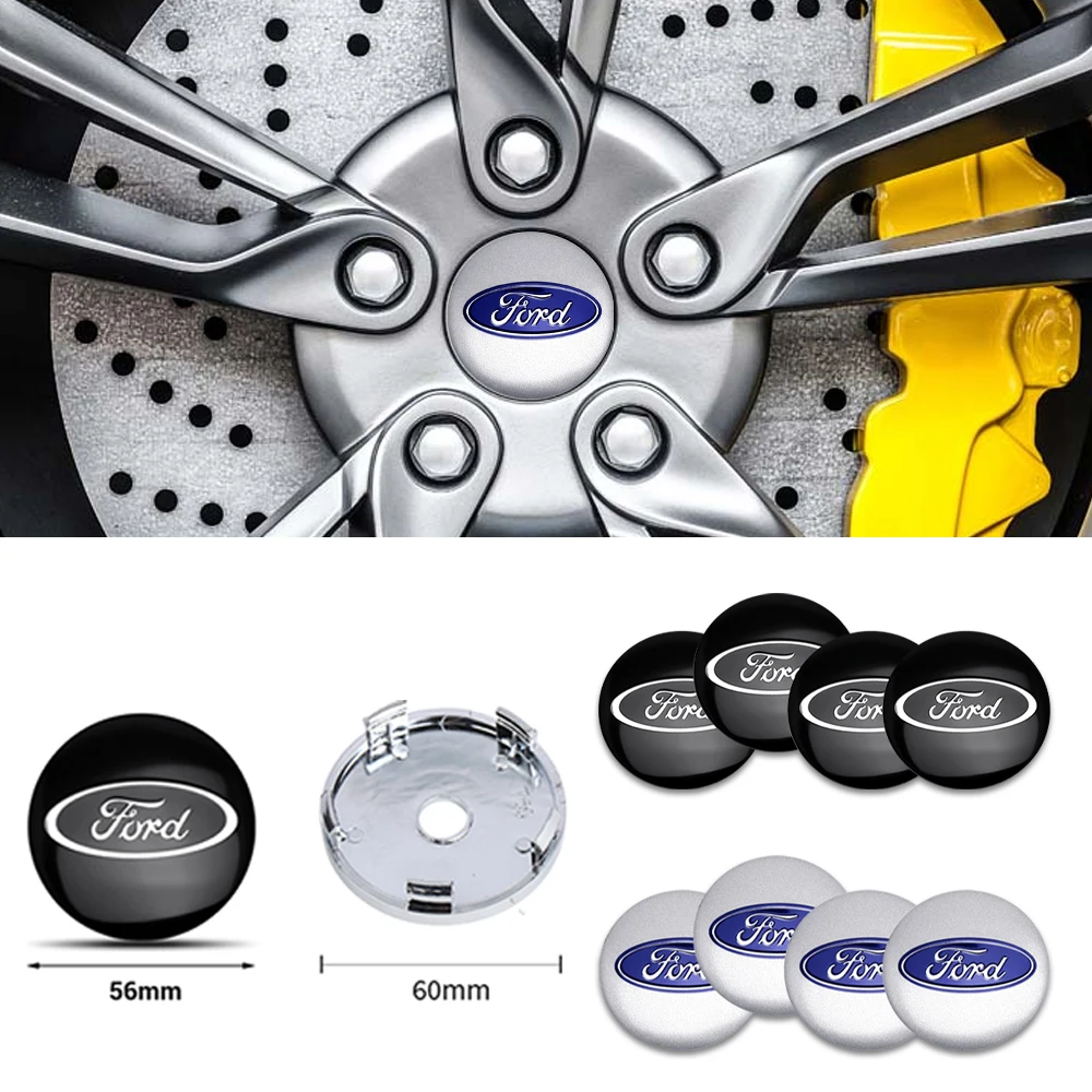 4PCS 56/60mm Car Styling Tire Center Covers Hubcap Stickers Wheel Hub Caps For Ford Focus Mk2 Mk3 Mk4 Party Ranger Mondeo Galaxy