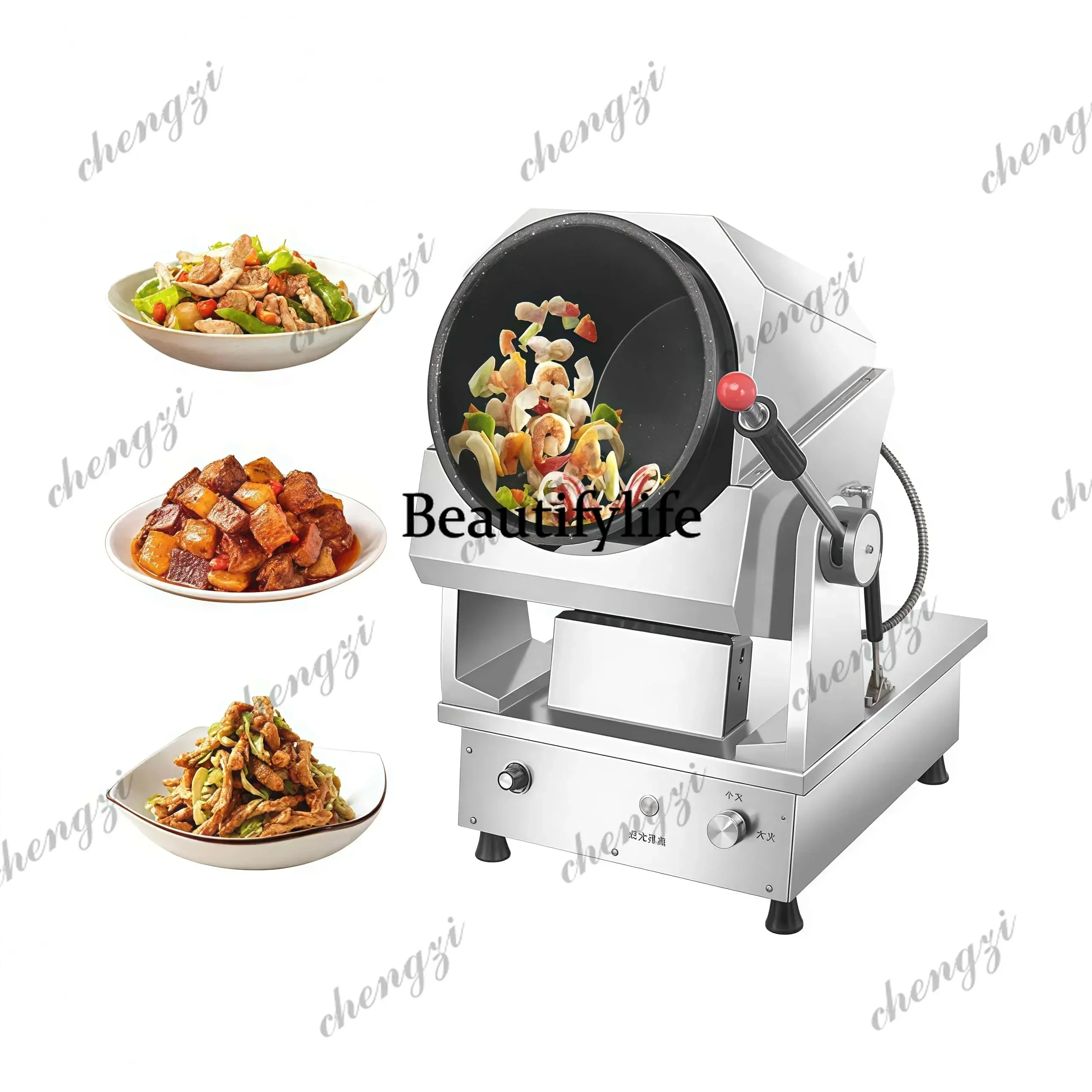 Factory Automatic Stir Fried Rice Rotating Cylinder Cooker Gas Electric Wok Cooking Machine Fry Restaurant Kitchen Pot Robot