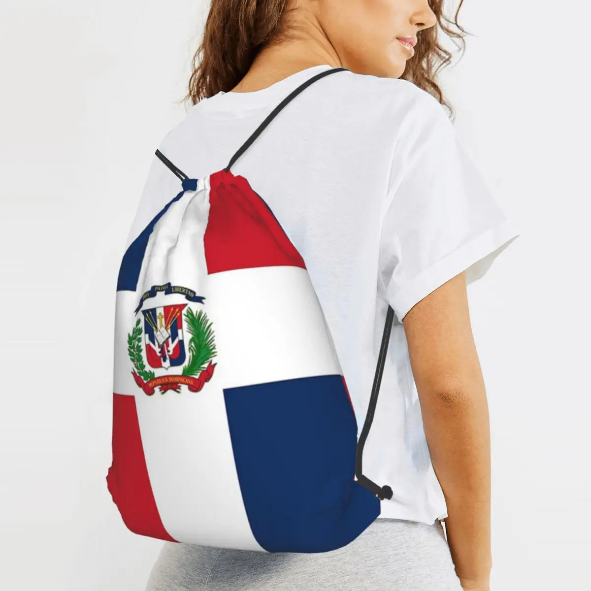 Dominican Republic Flag Gifts, Stickers And Other Products Backpacks Multi-function Sports Bag Book Bags for Man Woman Students