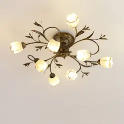 American Style Rural Retro Flower Shaped Ceiling Light Modern European Style Living Room Bedroom French Style Lighting Fixtures