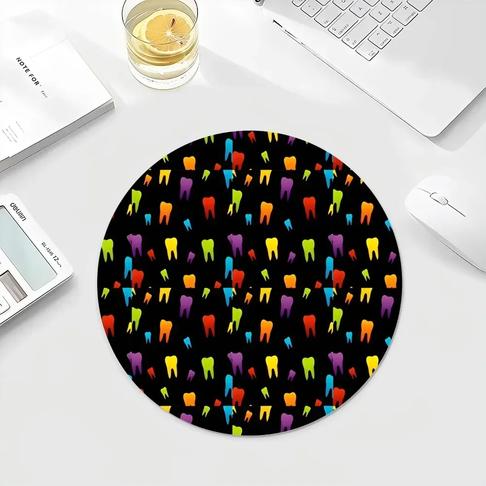 The Dentist ToothNon-slip Round Office Computer Desk Mat Table Keyboard Big Mouse Pad Laptop Cushion Non-slip for PC Gamer