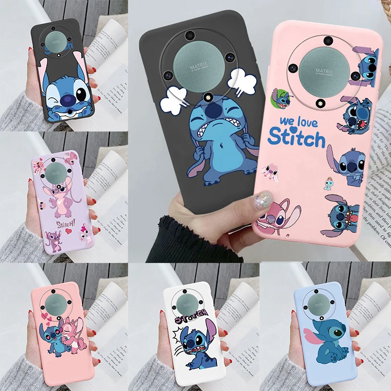 For Honor X9a Magic5 Lite 5G Case Silicone Soft Funny Cartoon Stitch Phone Silicone Protective For Honor Magic5 Lite Shell Bags