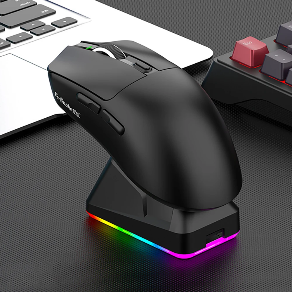 Bluetooth-compatible Wireless Mouse Game Three-mode E-sports Laptop Desktop Computer Lightweight Magnetic Charging Gaming Mouse