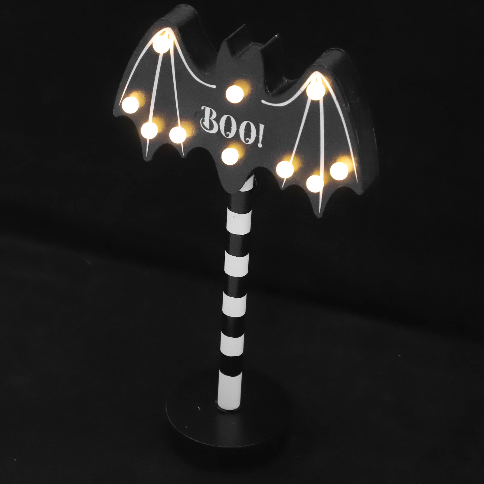 Spooky Bat Nachtlampje Halloween LED Verwijderbare Tafellamp Hout Materiaal Slaapkamer Feest Thuis Winkel DIY Decoratie