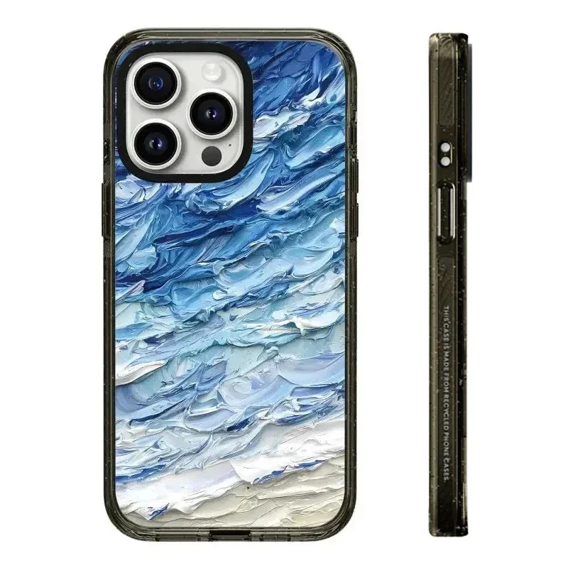 

Ocean Oil Painting 2.0 Acrylic Black Border iPhone 11 12 13 15 14 Pro Max Protective Case, Fits iPhone 15 Pro Max