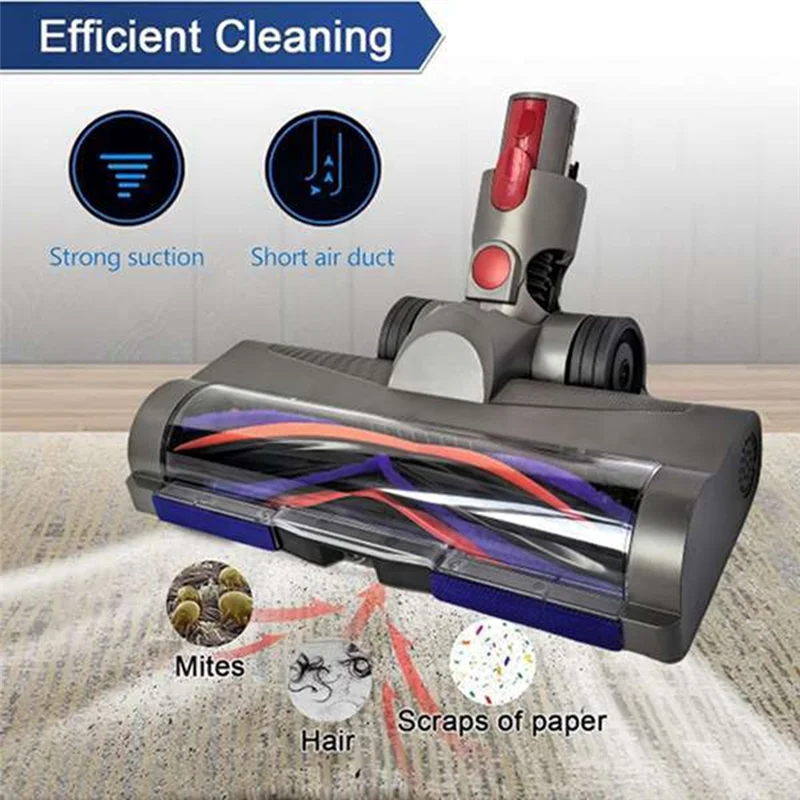 

AT28-Quick-Release Soft Roller Brush Head Set For Dyson V7 V8 V10 V11 V15 Vacuum Attachments With LED Dust Light