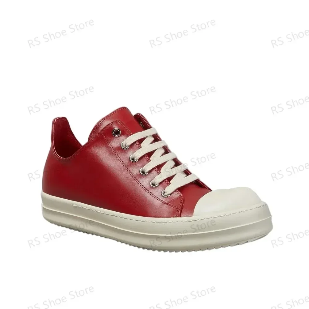 

Ro Design Luxury Casual Shoe Men Boots Women Sneaker Low Top Shoes Classic Luxury Lace-up Red Leather Cowhide Sneakers